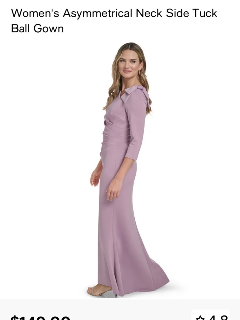 Jessica Howard Dusty Mauve Asymmetrical Dress in size 6P Neck Maxi Dress